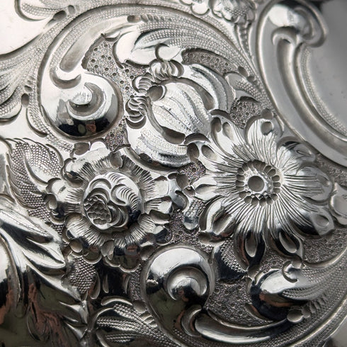 1890 British antique silver plate teapot by George Cutts